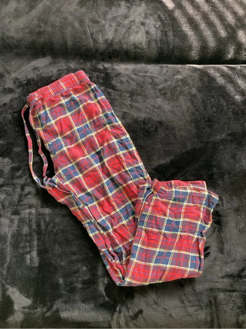 GAP Red and Navy Plaid Flannel Pants